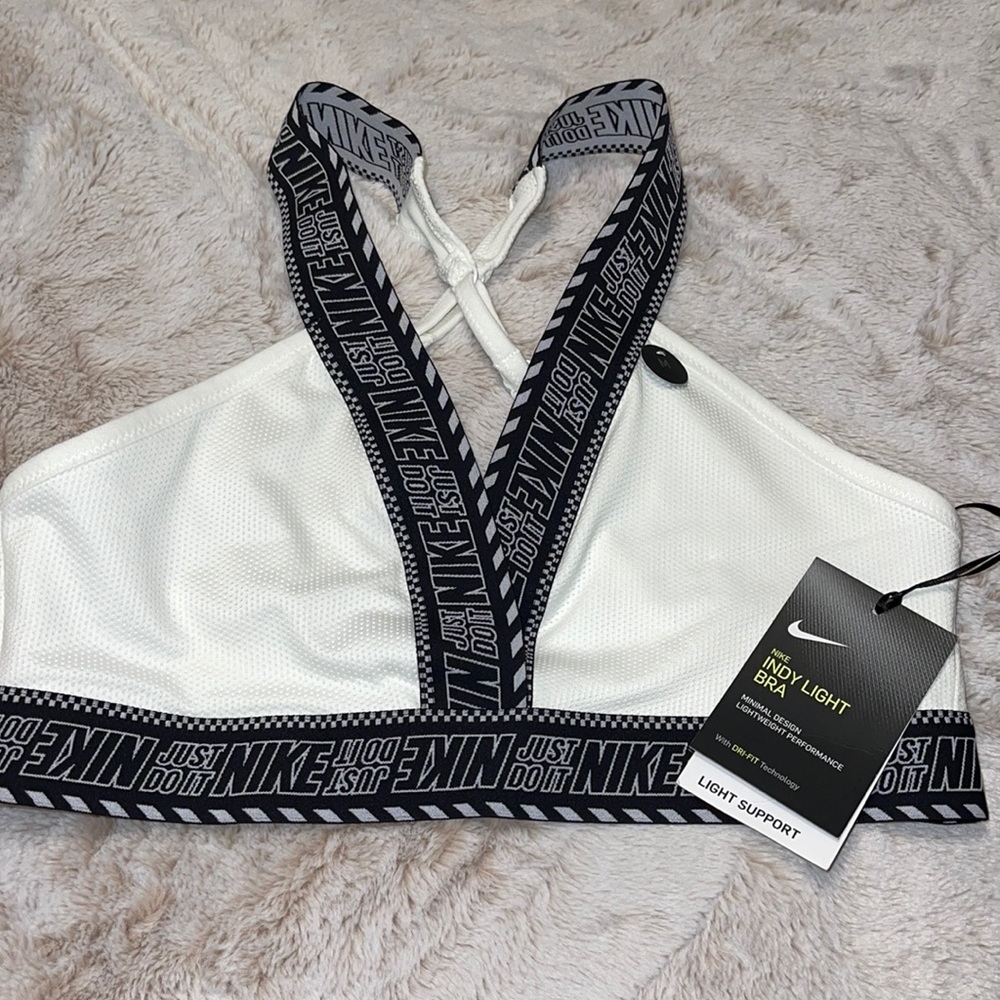 Black and white sports bra